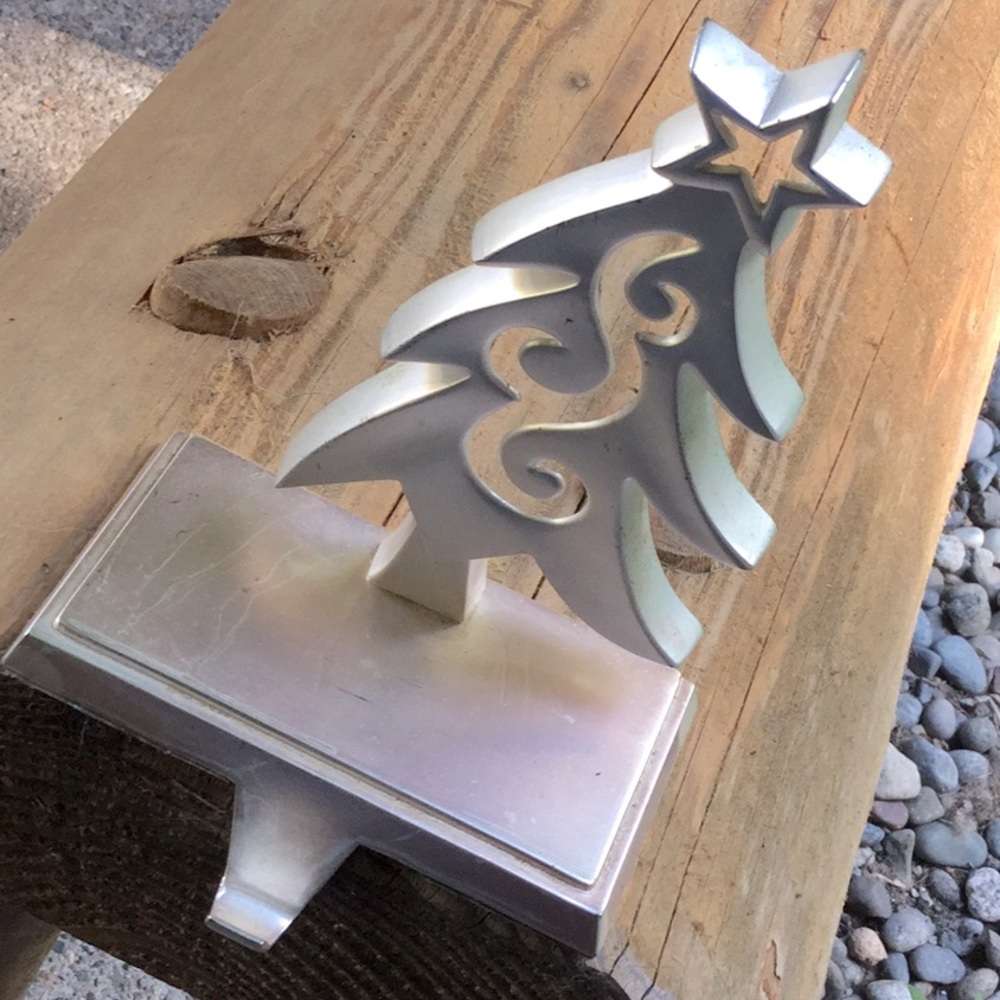 Christmas stocking holder tree star primitive rustic farmhouse decor holiday